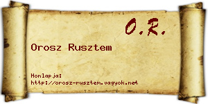 Orosz Rusztem névjegykártya